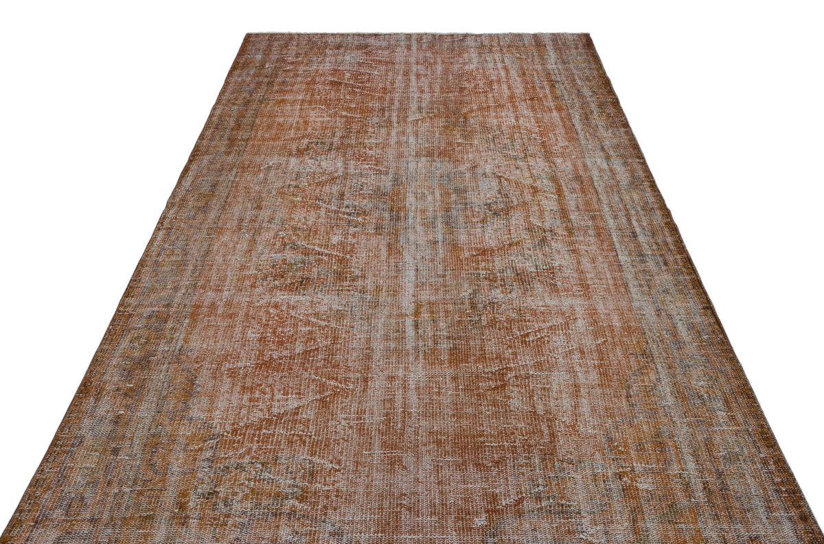 Brown Over Dyed Vintage Rug 5&#39;9&#39;&#39; x 10&#39;2&#39;&#39; ft 176 x 310 cm