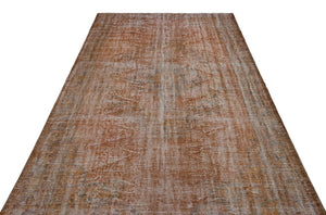 Brown Over Dyed Vintage Rug 5'9'' x 10'2'' ft 176 x 310 cm