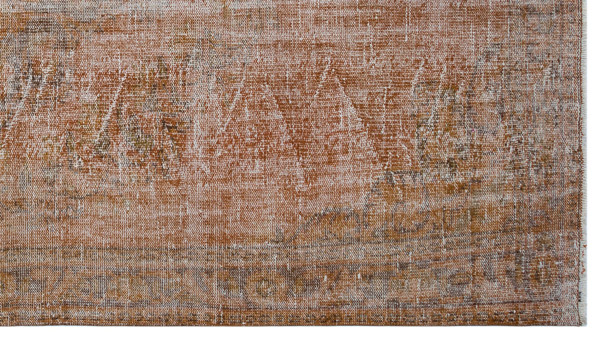 Brown Over Dyed Vintage Rug 5&#39;9&#39;&#39; x 10&#39;2&#39;&#39; ft 176 x 310 cm