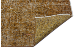 Brown Over Dyed Vintage Rug 7'1'' x 9'10'' ft 216 x 300 cm