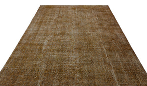 Brown Over Dyed Vintage Rug 7'1'' x 9'10'' ft 216 x 300 cm