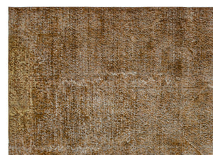 Brown Over Dyed Vintage Rug 7'1'' x 9'10'' ft 216 x 300 cm