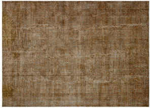 Brown Over Dyed Vintage Rug 7'1'' x 9'10'' ft 216 x 300 cm