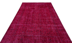 Red Over Dyed Vintage Rug 6'6'' x 10'2'' ft 197 x 310 cm