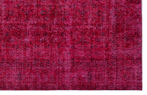 Red Over Dyed Vintage Rug 6'6'' x 10'2'' ft 197 x 310 cm