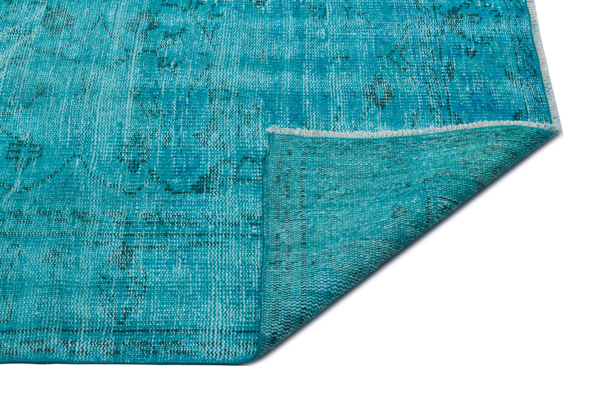 Turquoise  Over Dyed Vintage Rug 5&#39;9&#39;&#39; x 9&#39;1&#39;&#39; ft 174 x 278 cm
