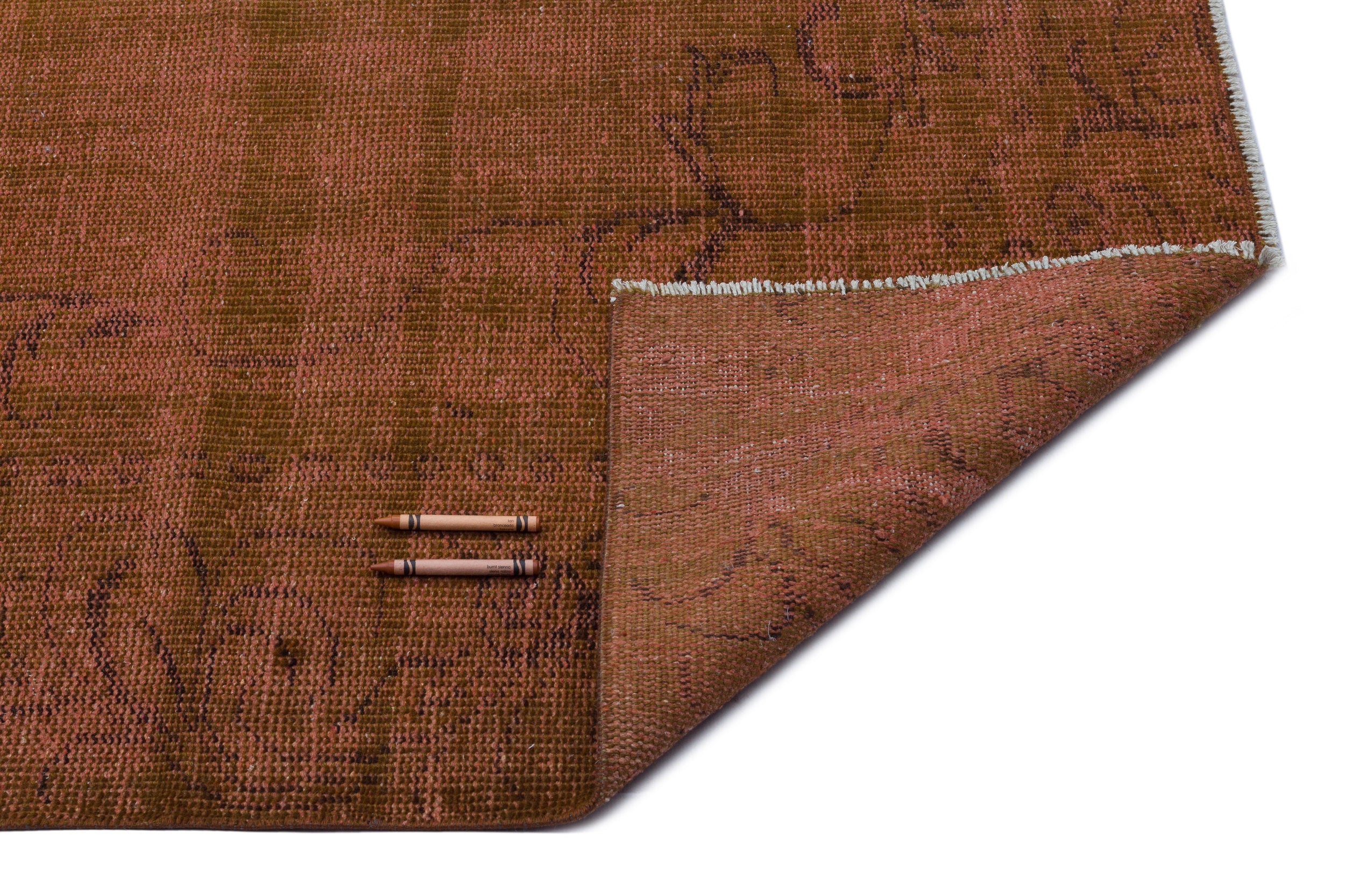 Brown Over Dyed Vintage Rug 5'11'' x 9'1'' ft 180 x 276 cm