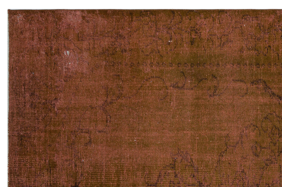 Brown Over Dyed Vintage Rug 5&#39;11&#39;&#39; x 9&#39;1&#39;&#39; ft 180 x 276 cm