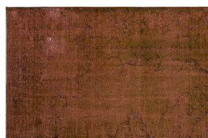 Brown Over Dyed Vintage Rug 5'11'' x 9'1'' ft 180 x 276 cm