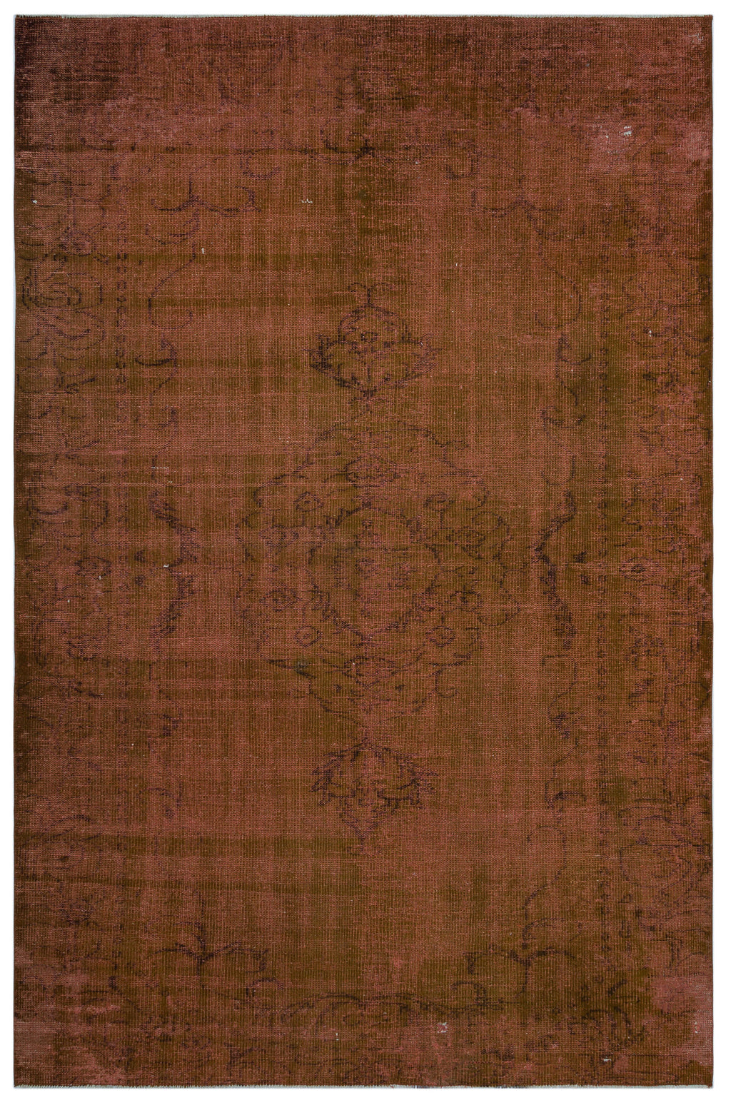 Brown Over Dyed Vintage Rug 5'11'' x 9'1'' ft 180 x 276 cm