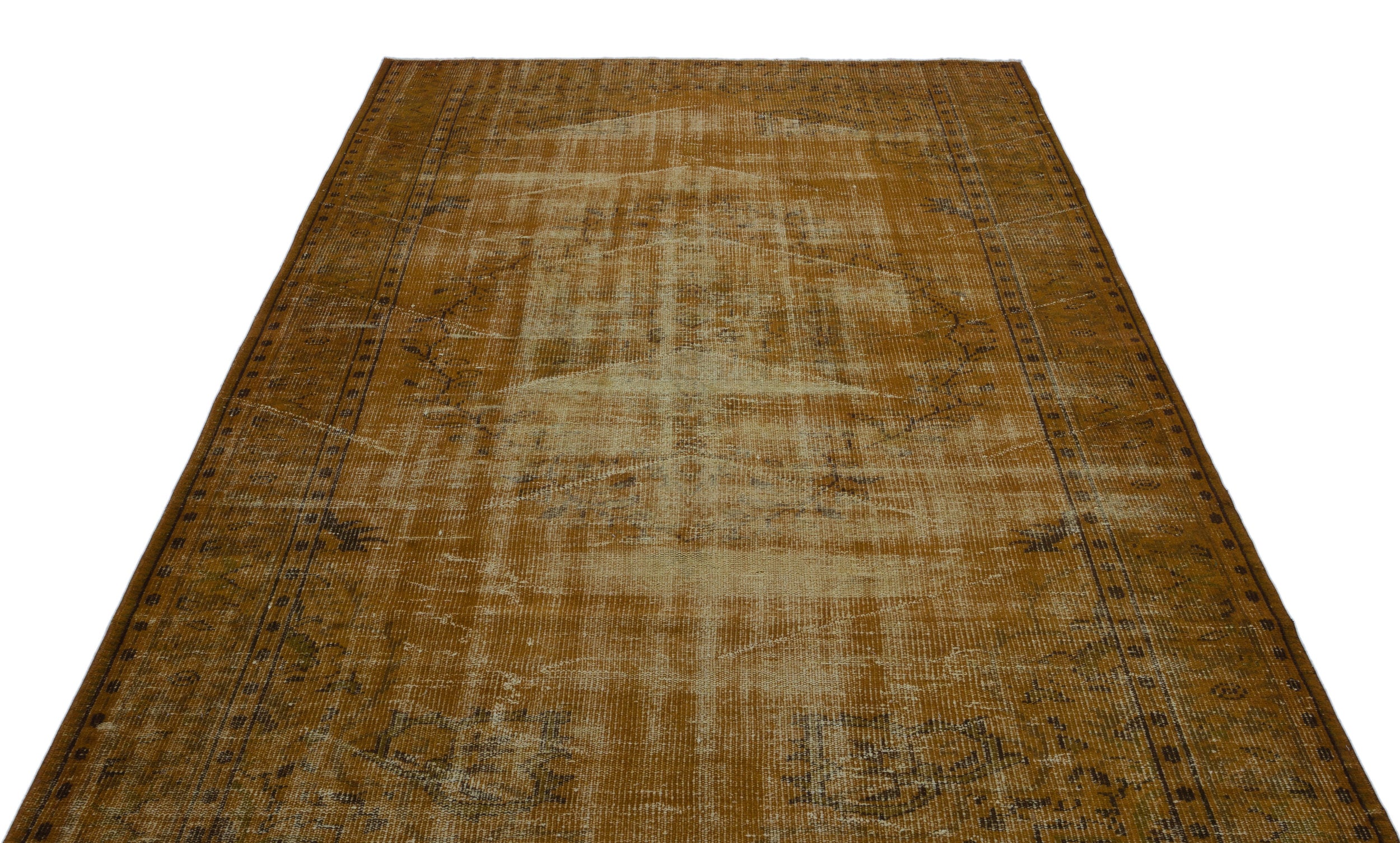 Brown Over Dyed Vintage Rug 6'0'' x 9'3'' ft 184 x 282 cm