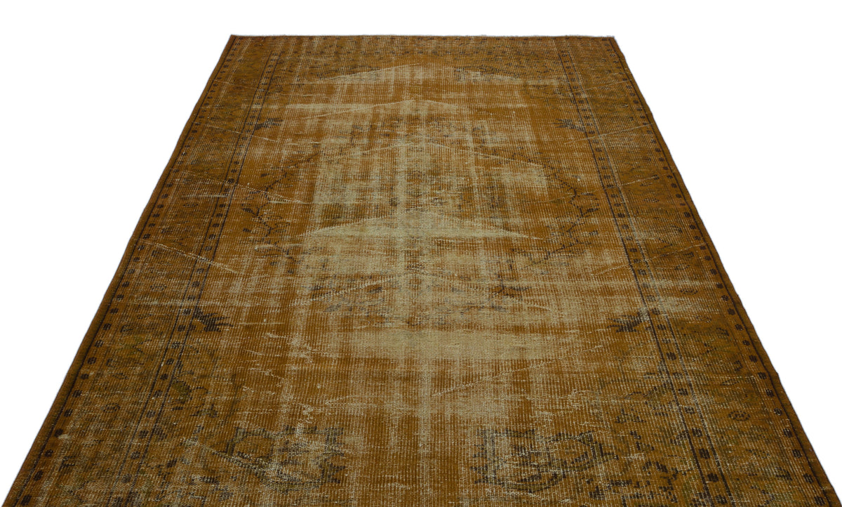 Brown Over Dyed Vintage Rug 6&#39;0&#39;&#39; x 9&#39;3&#39;&#39; ft 184 x 282 cm