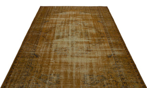 Brown Over Dyed Vintage Rug 6'0'' x 9'3'' ft 184 x 282 cm