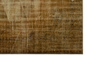 Brown Over Dyed Vintage Rug 6'0'' x 9'3'' ft 184 x 282 cm