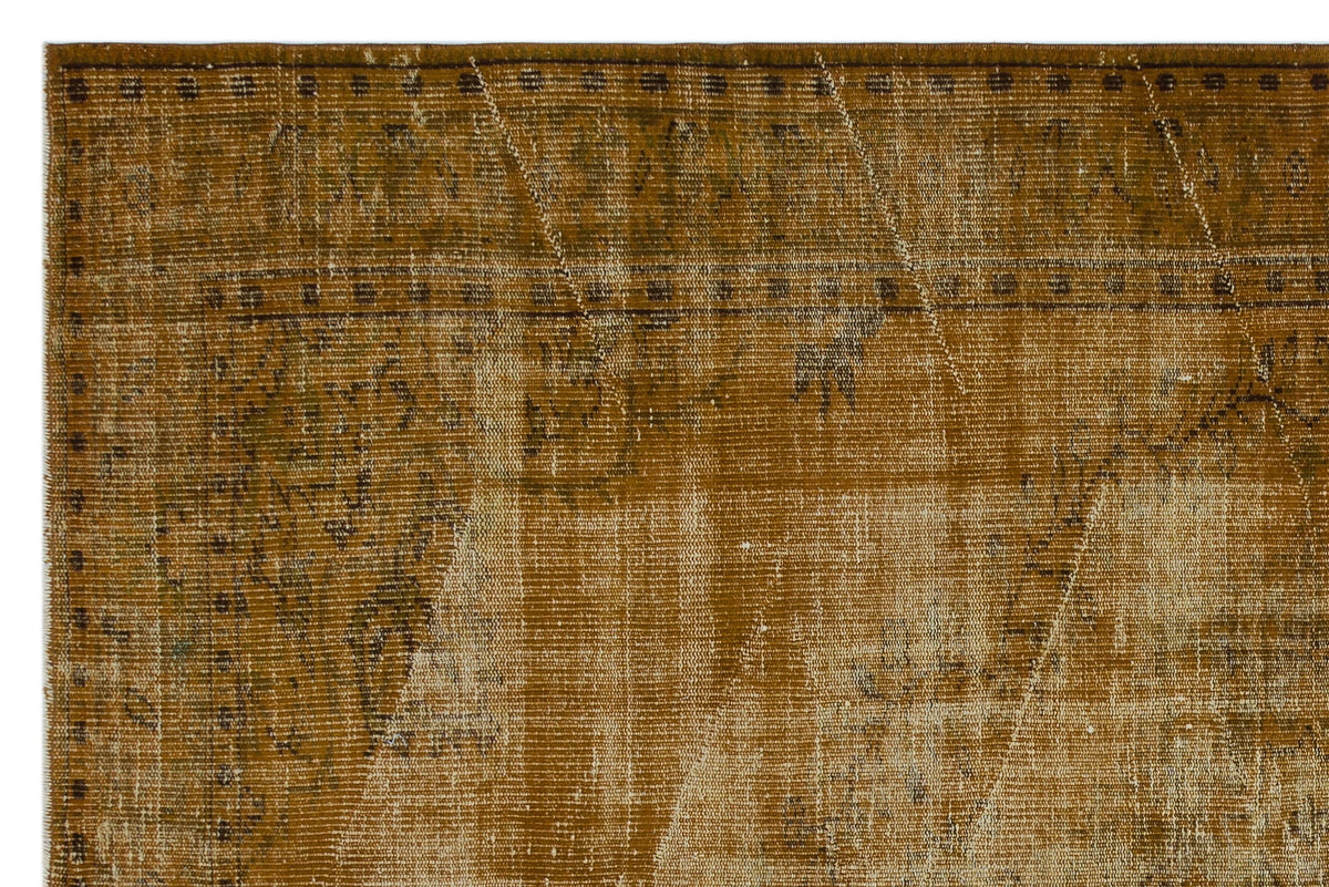 Brown Over Dyed Vintage Rug 6&#39;0&#39;&#39; x 9&#39;3&#39;&#39; ft 184 x 282 cm