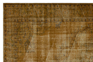 Brown Over Dyed Vintage Rug 6'0'' x 9'3'' ft 184 x 282 cm