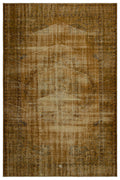Brown Over Dyed Vintage Rug 6'0'' x 9'3'' ft 184 x 282 cm