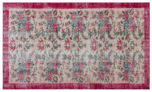 Retro Over Dyed Vintage Rug 4'11'' x 8'5'' ft 151 x 256 cm