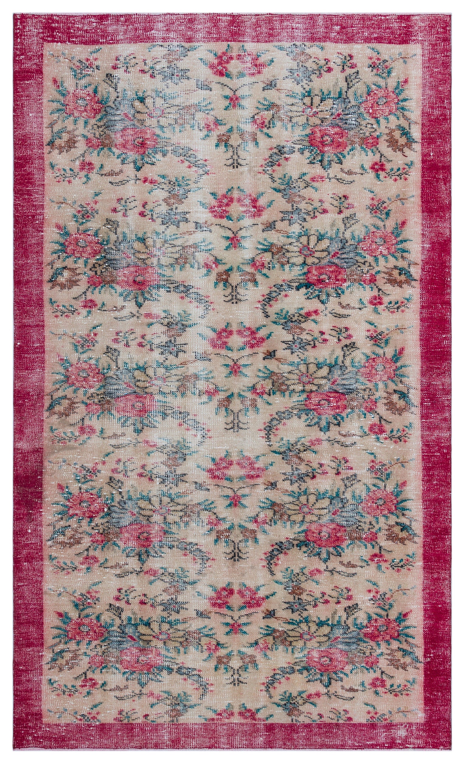 Retro Over Dyed Vintage Rug 4'11'' x 8'5'' ft 151 x 256 cm