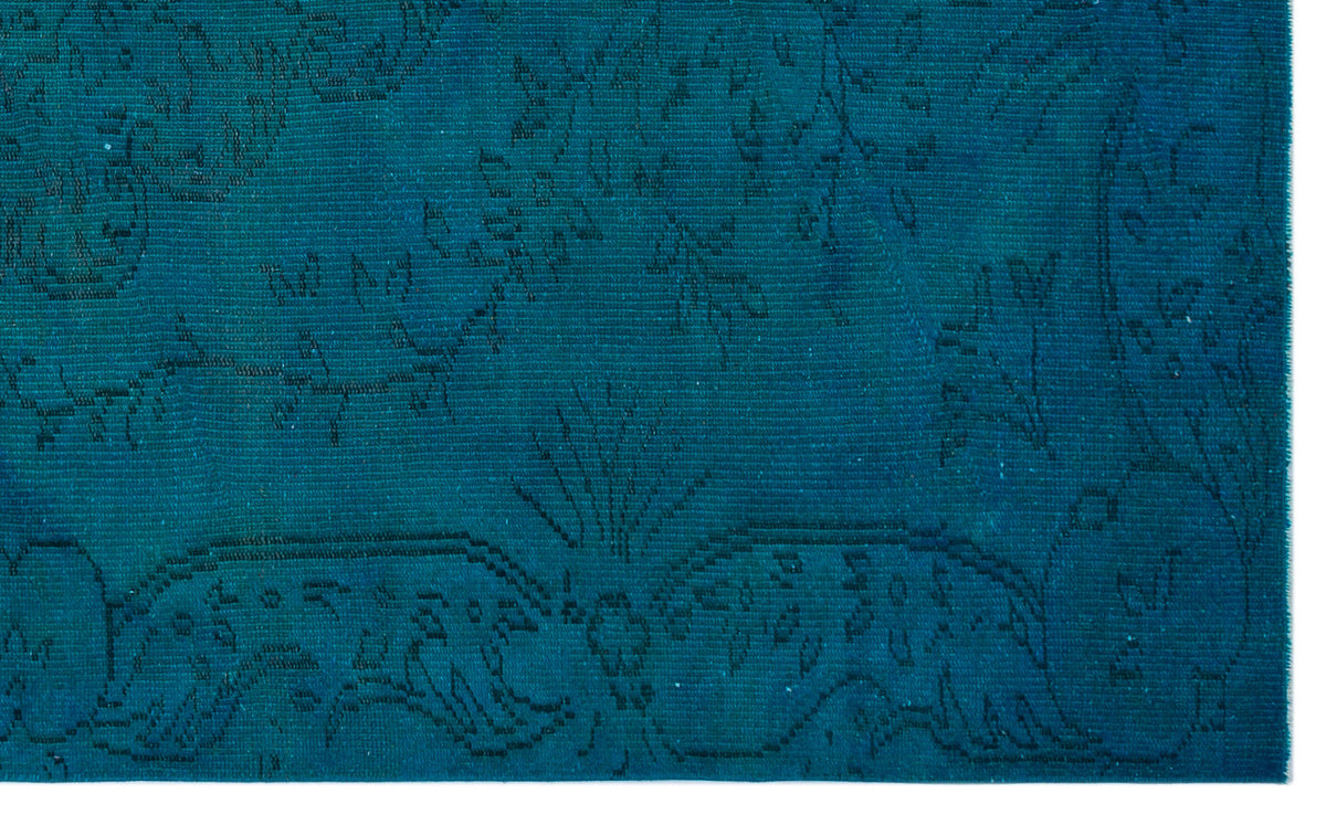 Turquoise  Over Dyed Vintage Rug 5&#39;3&#39;&#39; x 8&#39;5&#39;&#39; ft 161 x 256 cm