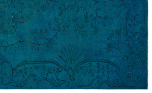 Turquoise  Over Dyed Vintage Rug 5'3'' x 8'5'' ft 161 x 256 cm