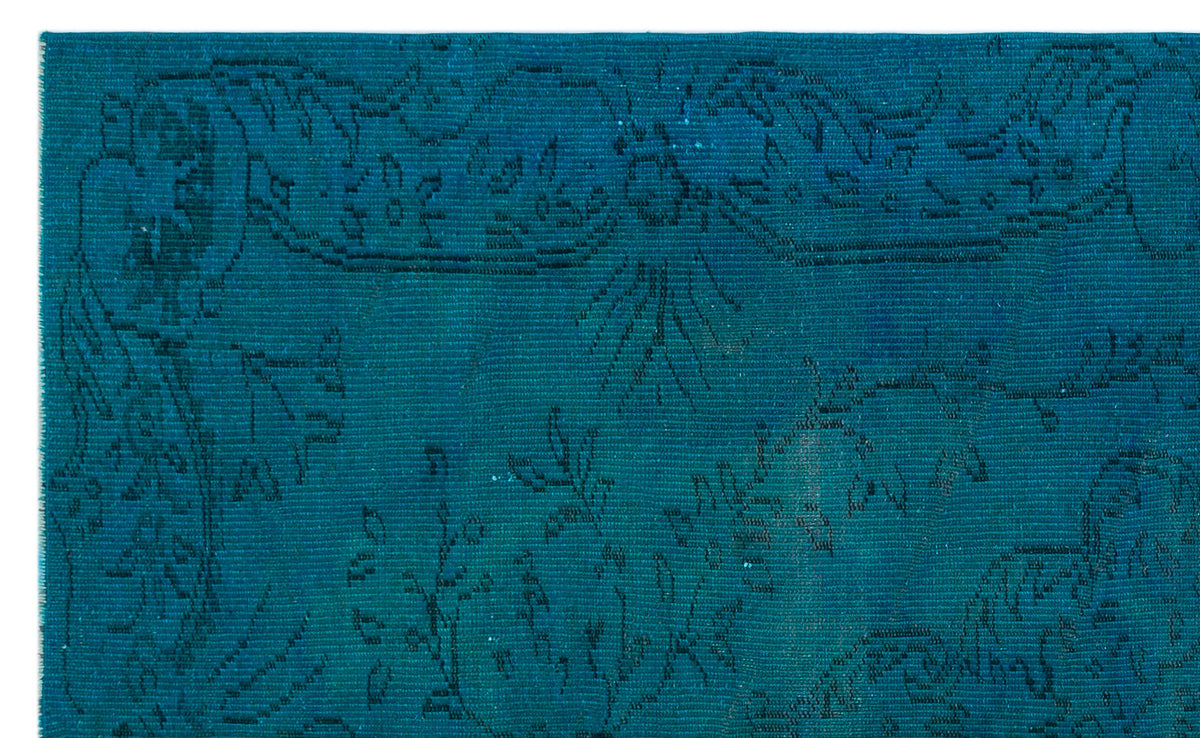 Turquoise  Over Dyed Vintage Rug 5&#39;3&#39;&#39; x 8&#39;5&#39;&#39; ft 161 x 256 cm