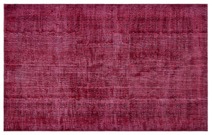 Red Over Dyed Vintage Rug 6'4'' x 10'2'' ft 194 x 310 cm