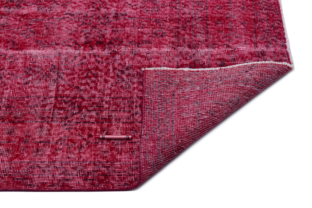 Red Over Dyed Vintage Rug 6&#39;4&#39;&#39; x 10&#39;2&#39;&#39; ft 194 x 310 cm