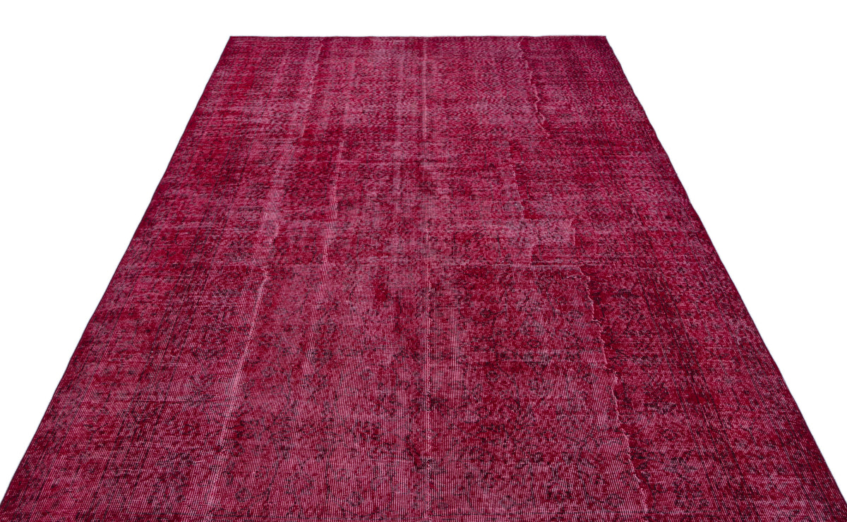 Red Over Dyed Vintage Rug 6&#39;4&#39;&#39; x 10&#39;2&#39;&#39; ft 194 x 310 cm
