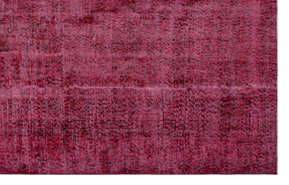 Red Over Dyed Vintage Rug 6&#39;4&#39;&#39; x 10&#39;2&#39;&#39; ft 194 x 310 cm
