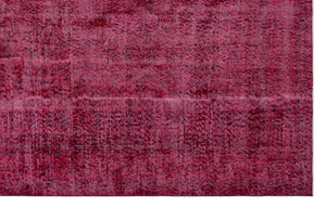 Red Over Dyed Vintage Rug 6'4'' x 10'2'' ft 194 x 310 cm