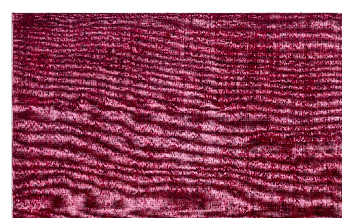 Red Over Dyed Vintage Rug 6&#39;4&#39;&#39; x 10&#39;2&#39;&#39; ft 194 x 310 cm