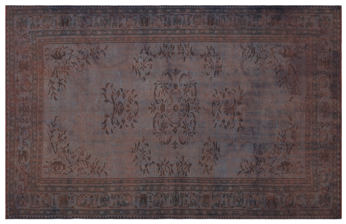 Gray Over Dyed Vintage Rug 5&#39;9&#39;&#39; x 9&#39;1&#39;&#39; ft 176 x 277 cm