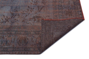 Gray Over Dyed Vintage Rug 5'9'' x 9'1'' ft 176 x 277 cm