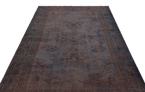 Gray Over Dyed Vintage Rug 5'9'' x 9'1'' ft 176 x 277 cm
