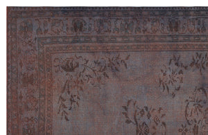 Gray Over Dyed Vintage Rug 5'9'' x 9'1'' ft 176 x 277 cm
