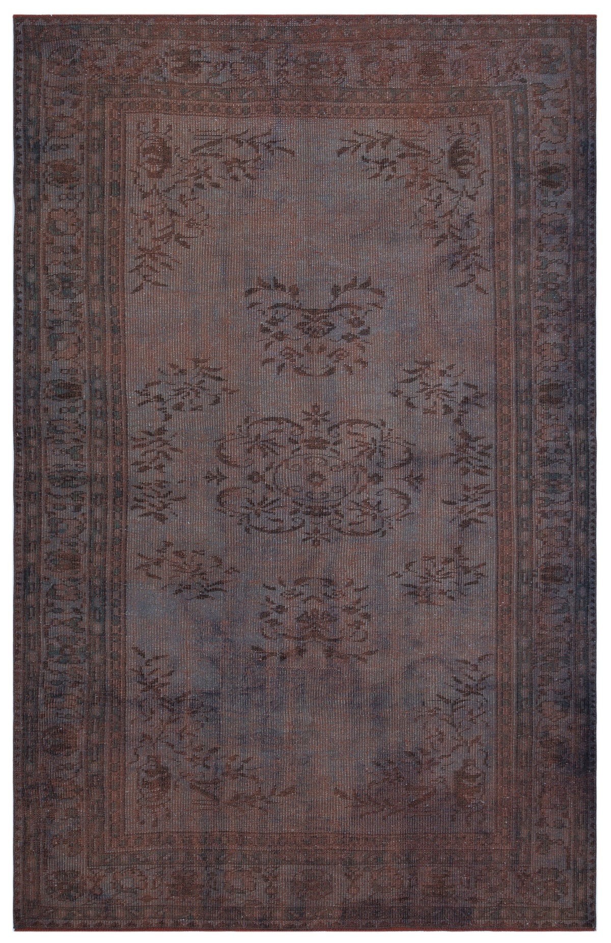 Gray Over Dyed Vintage Rug 5&#39;9&#39;&#39; x 9&#39;1&#39;&#39; ft 176 x 277 cm