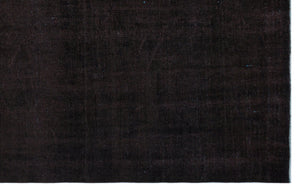 Black Over Dyed Vintage Rug 5'9'' x 9'0'' ft 176 x 275 cm