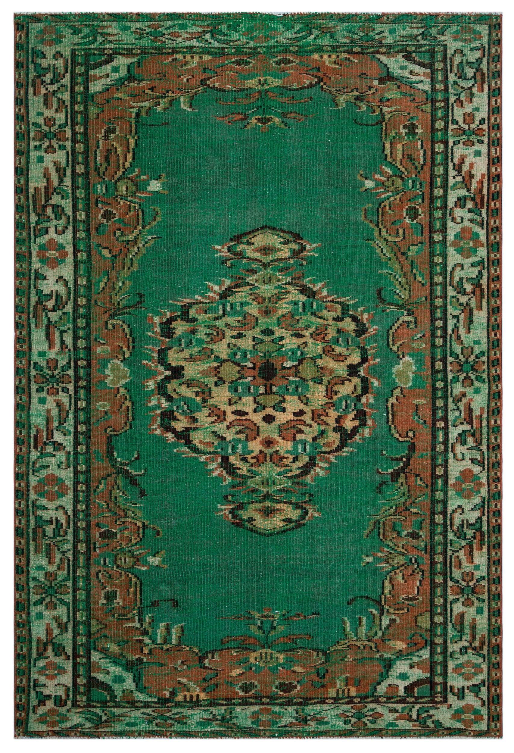 Naturel Over Dyed Vintage Rug 5'7'' x 8'3'' ft 171 x 252 cm