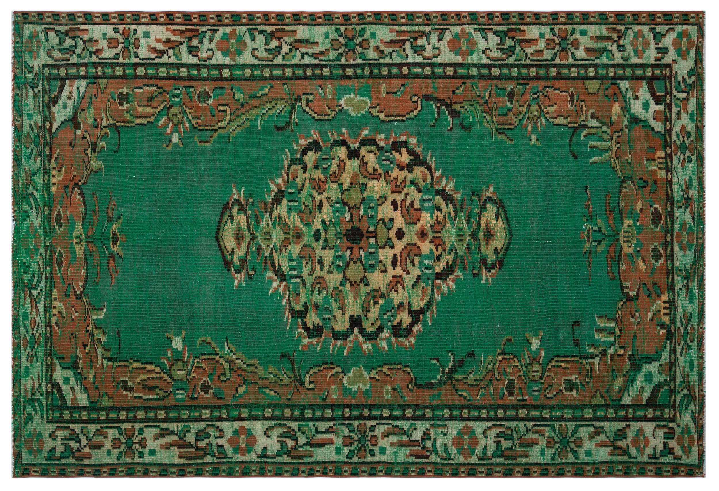 Naturel Over Dyed Vintage Rug 5'7'' x 8'3'' ft 171 x 252 cm