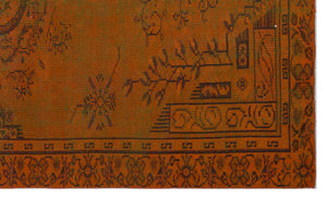 Orange Over Dyed Vintage Rug 5'5'' x 8'10'' ft 164 x 270 cm