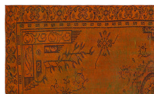 Orange Over Dyed Vintage Rug 5'5'' x 8'10'' ft 164 x 270 cm