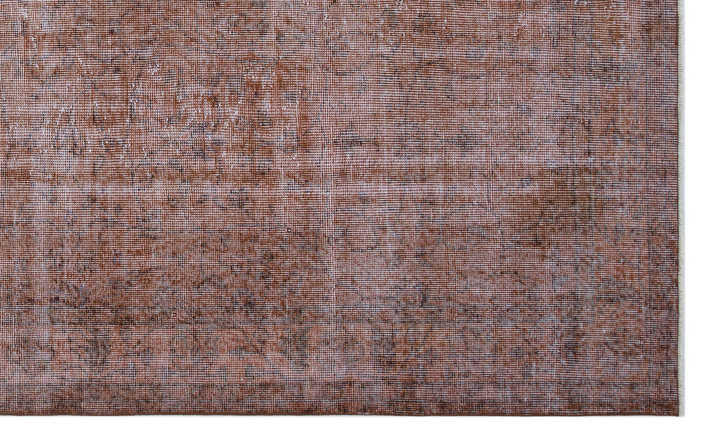 Brown Over Dyed Vintage Rug 5'8'' x 9'4'' ft 173 x 285 cm