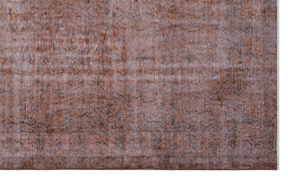 Brown Over Dyed Vintage Rug 5&#39;8&#39;&#39; x 9&#39;4&#39;&#39; ft 173 x 285 cm