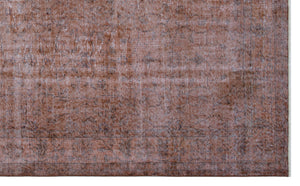 Brown Over Dyed Vintage Rug 5'8'' x 9'4'' ft 173 x 285 cm