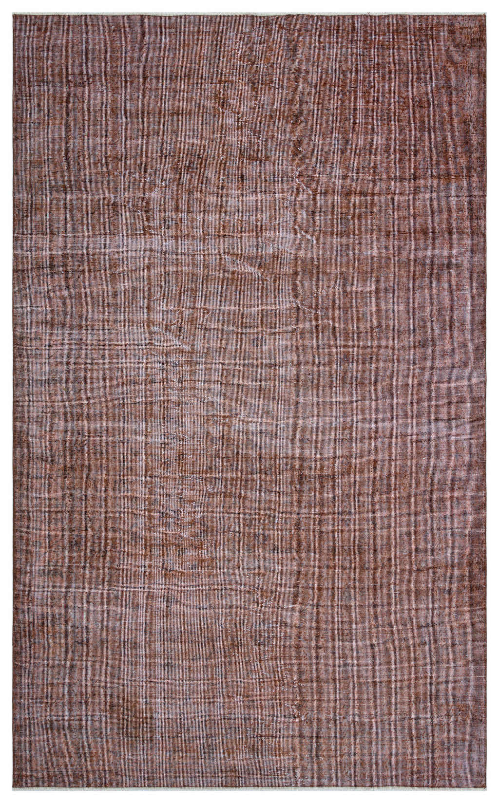 Brown Over Dyed Vintage Rug 5'8'' x 9'4'' ft 173 x 285 cm