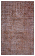 Brown Over Dyed Vintage Rug 5'8'' x 9'4'' ft 173 x 285 cm