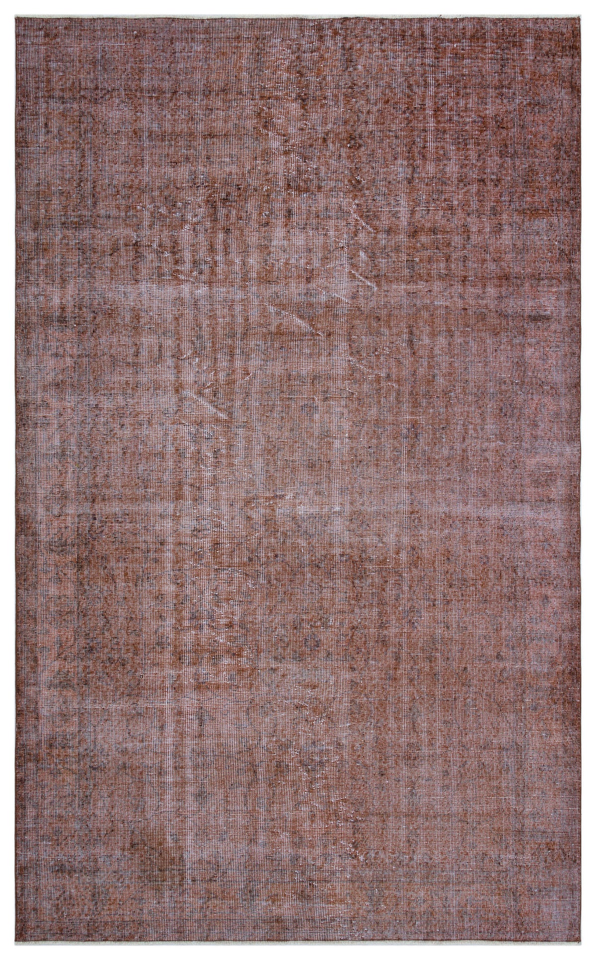 Brown Over Dyed Vintage Rug 5&#39;8&#39;&#39; x 9&#39;4&#39;&#39; ft 173 x 285 cm