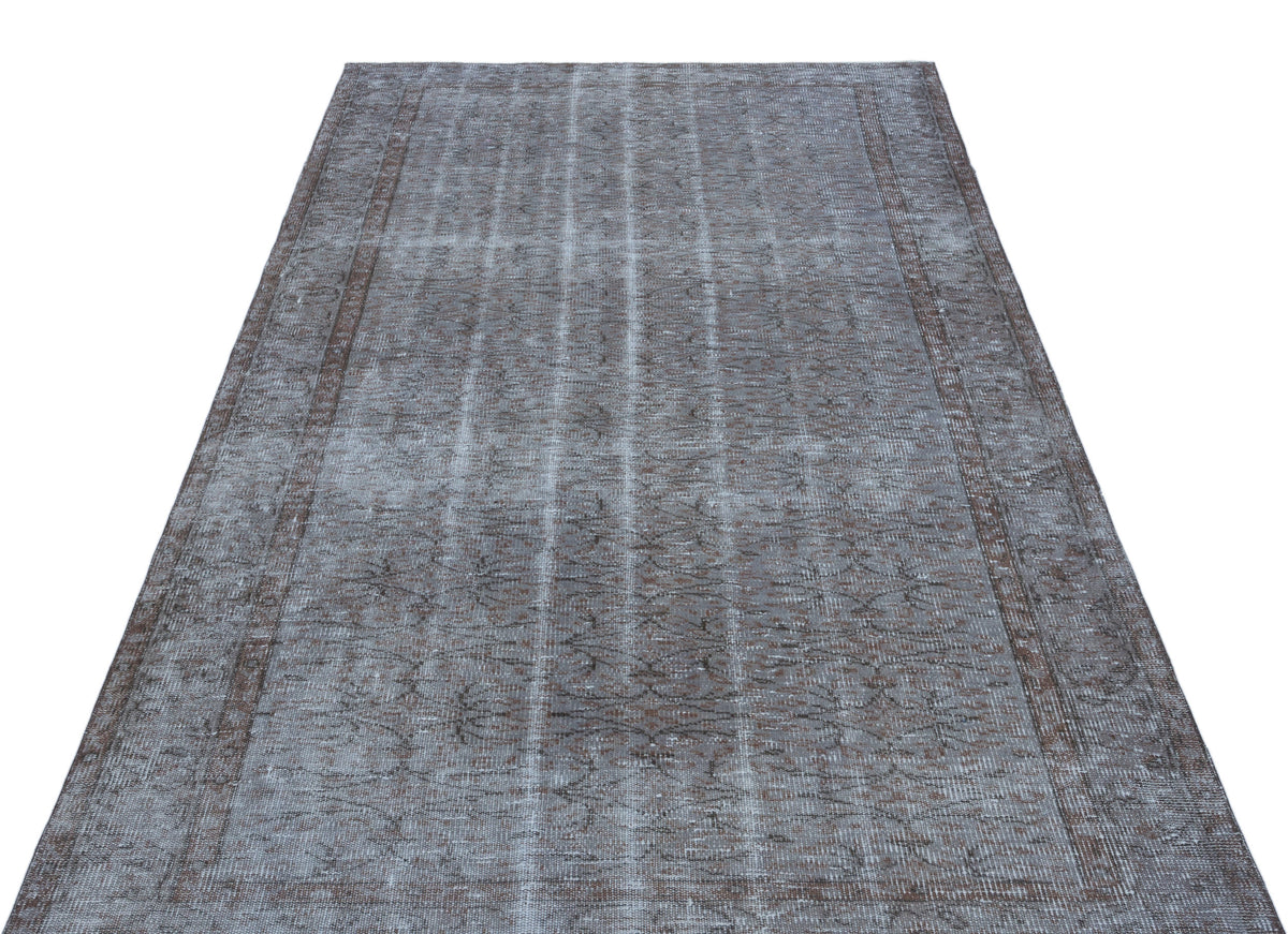 Blue Over Dyed Vintage Rug 5&#39;1&#39;&#39; x 8&#39;10&#39;&#39; ft 154 x 270 cm