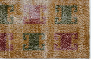 Retro Over Dyed Vintage Rug 3'5'' x 5'2'' ft 105 x 157 cm